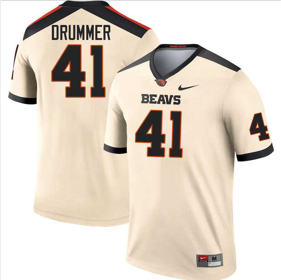 Men #41 Jhae Drummer Oregon State Beavers College Football Jerseys Stitched-Cream